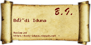 Bódi Iduna névjegykártya
